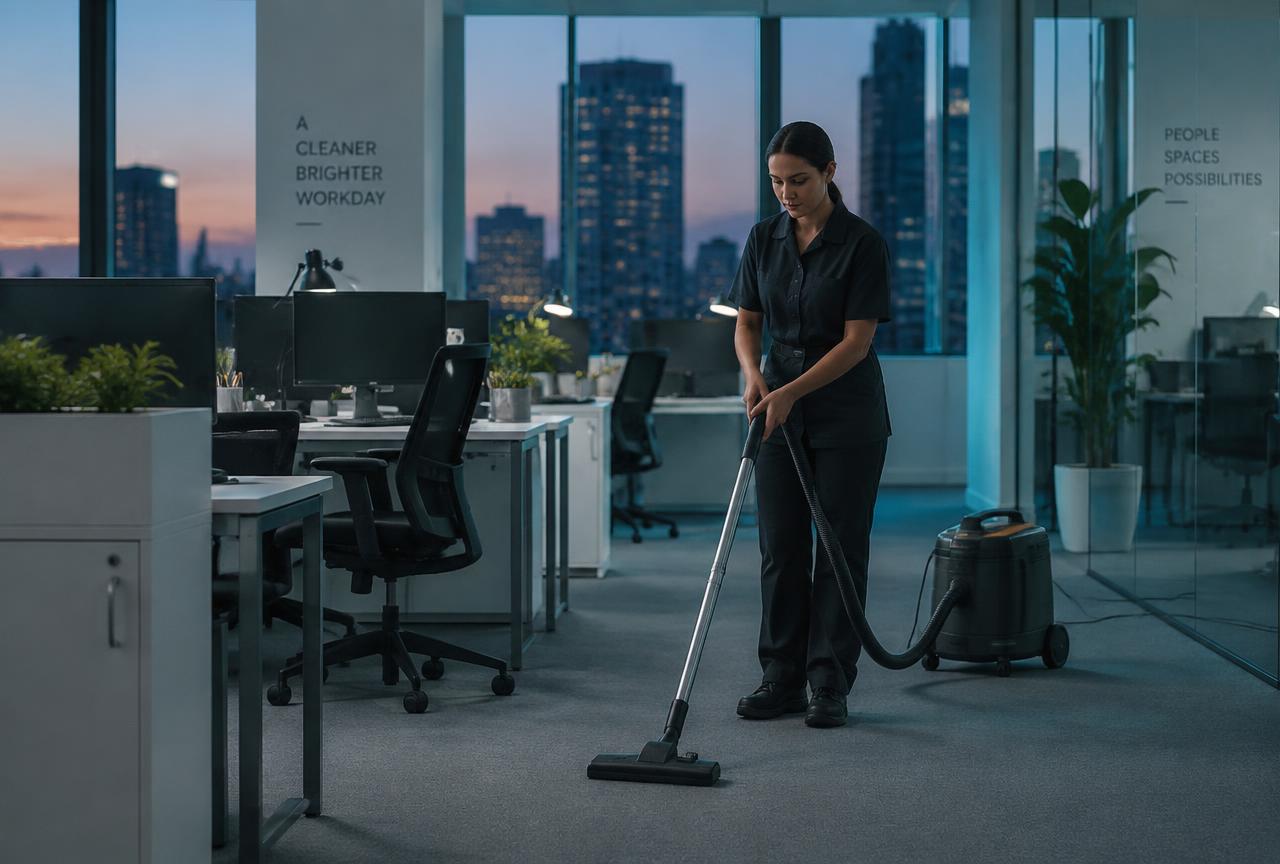 Aufgeräumtes, helles Büro mit sauberen Schreibtischen
